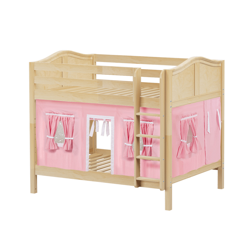 Maxtrix Full Medium Bunk Bed with Straight Ladder + Curtain