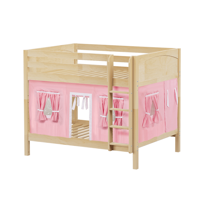 Maxtrix Full Medium Bunk Bed with Straight Ladder + Curtain
