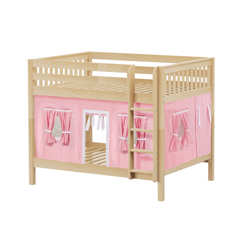 Maxtrix Full Medium Bunk Bed with Straight Ladder + Curtain