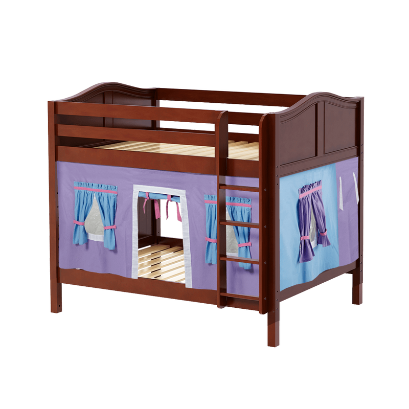 Maxtrix Full Medium Bunk Bed with Straight Ladder + Curtain