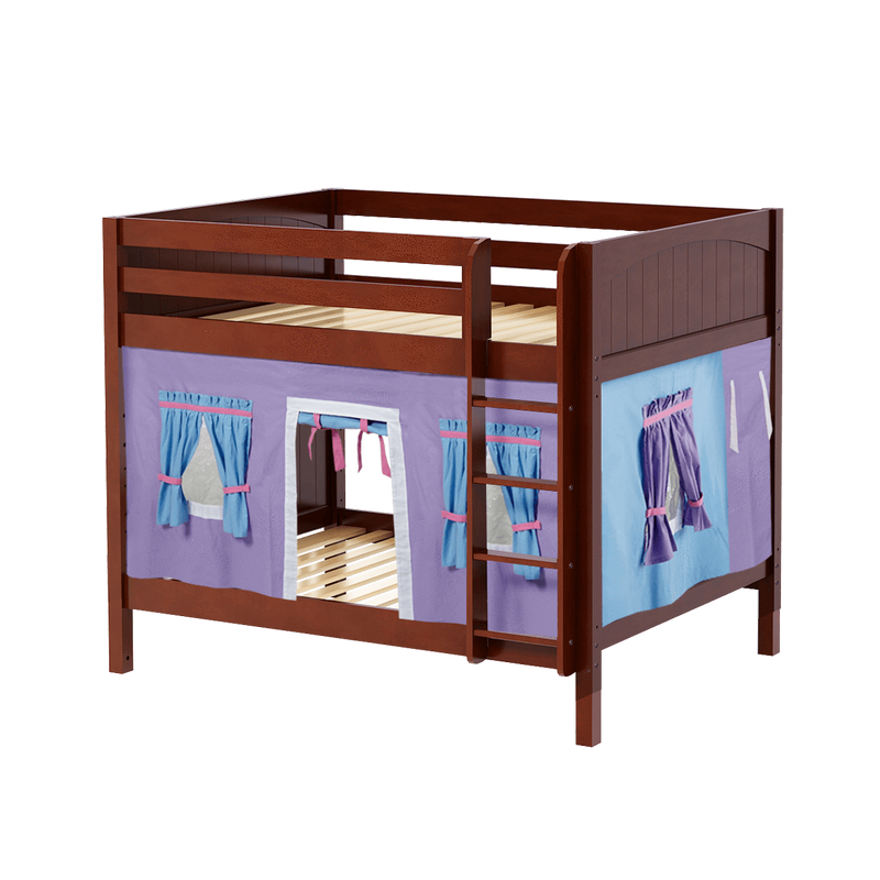 Maxtrix Full Medium Bunk Bed with Straight Ladder + Curtain