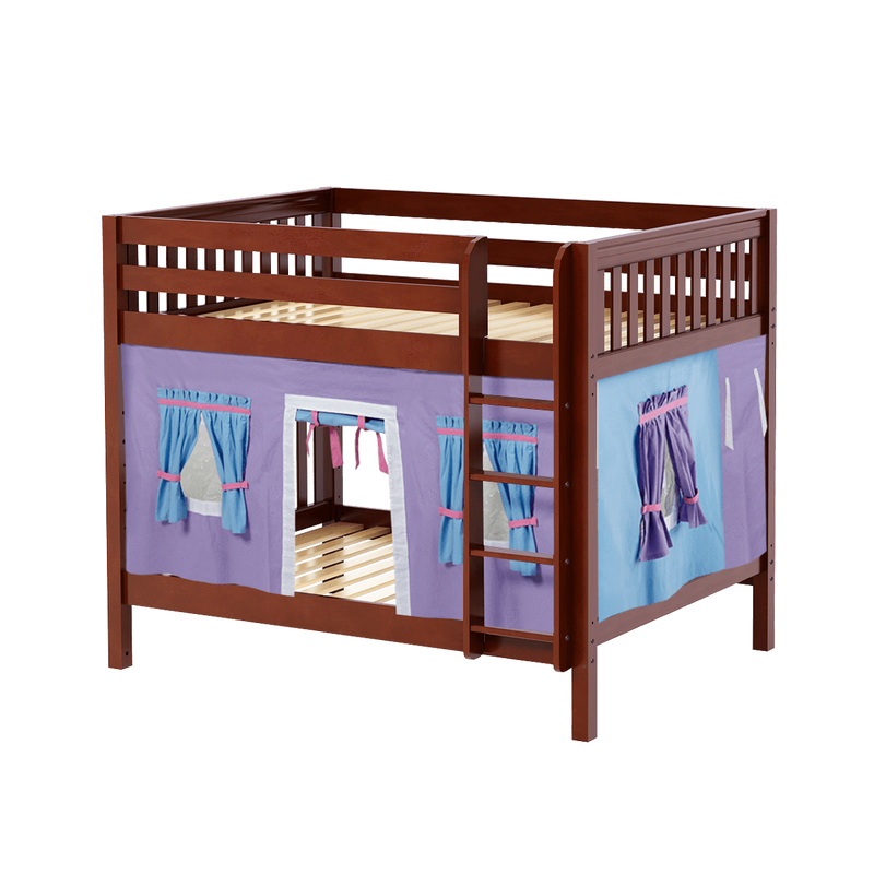Maxtrix Full Medium Bunk Bed with Straight Ladder + Curtain