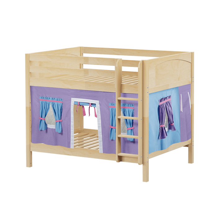 Maxtrix Full Medium Bunk Bed with Straight Ladder + Curtain