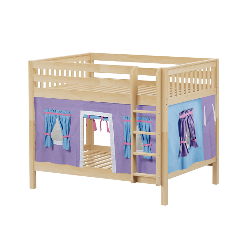 Maxtrix Full Medium Bunk Bed with Straight Ladder + Curtain