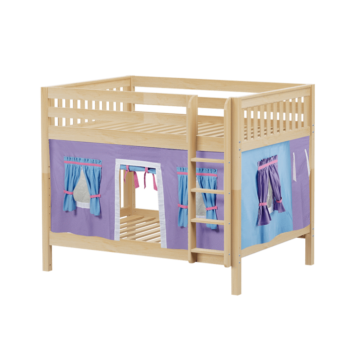 Maxtrix Full Medium Bunk Bed with Straight Ladder + Curtain