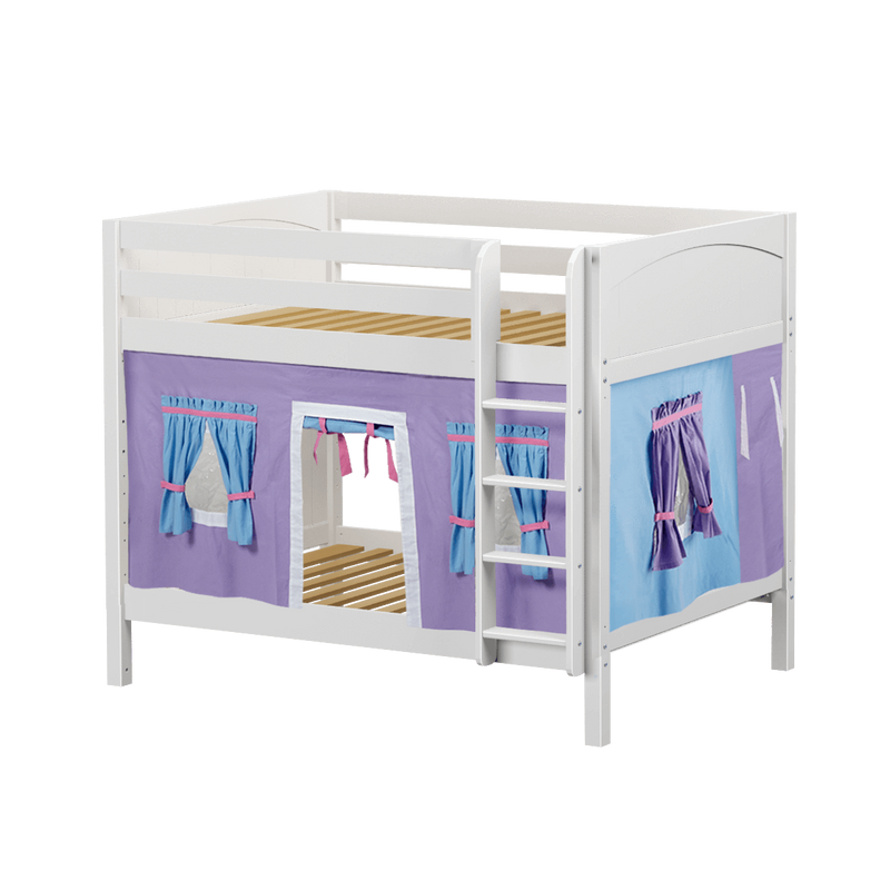 Maxtrix Full Medium Bunk Bed with Straight Ladder + Curtain