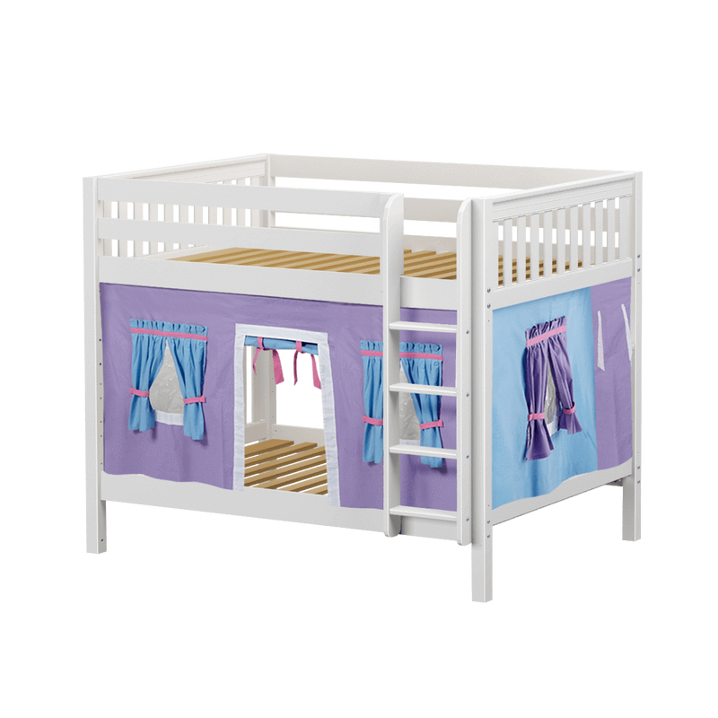 Maxtrix Full Medium Bunk Bed with Straight Ladder + Curtain
