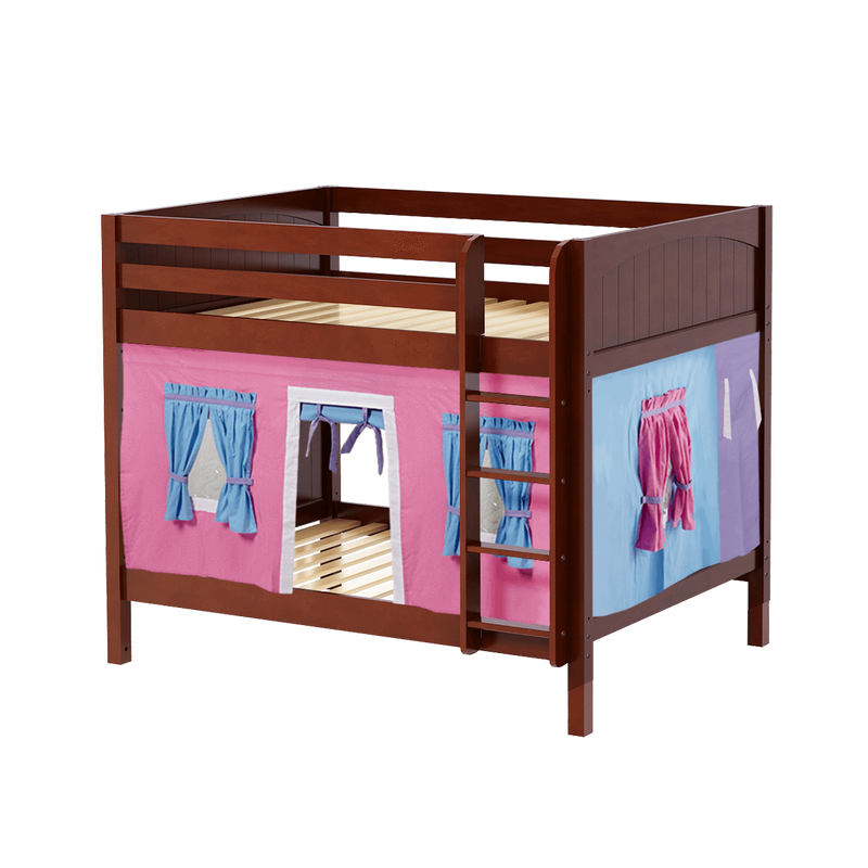 Maxtrix Full Medium Bunk Bed with Straight Ladder + Curtain