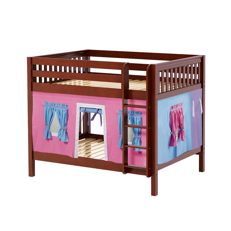Maxtrix Full Medium Bunk Bed with Straight Ladder + Curtain