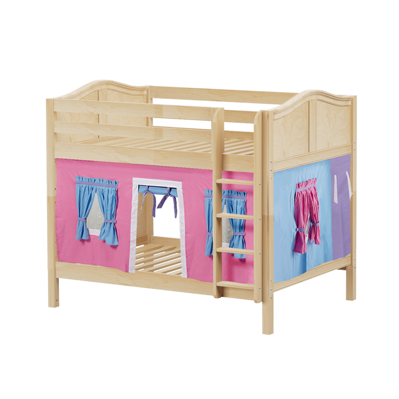 Maxtrix Full Medium Bunk Bed with Straight Ladder + Curtain