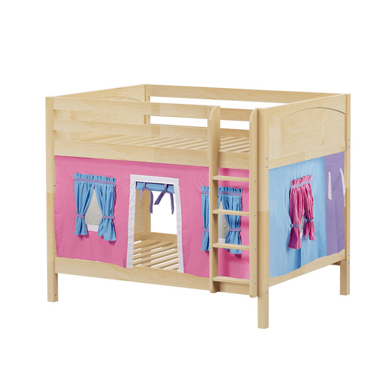 Maxtrix Full Medium Bunk Bed with Straight Ladder + Curtain