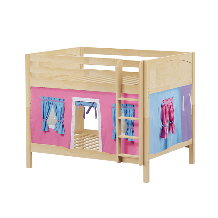 Maxtrix Full Medium Bunk Bed with Straight Ladder + Curtain
