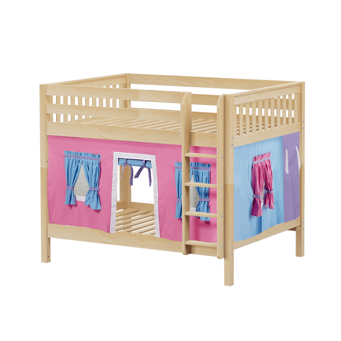 Maxtrix Full Medium Bunk Bed with Straight Ladder + Curtain