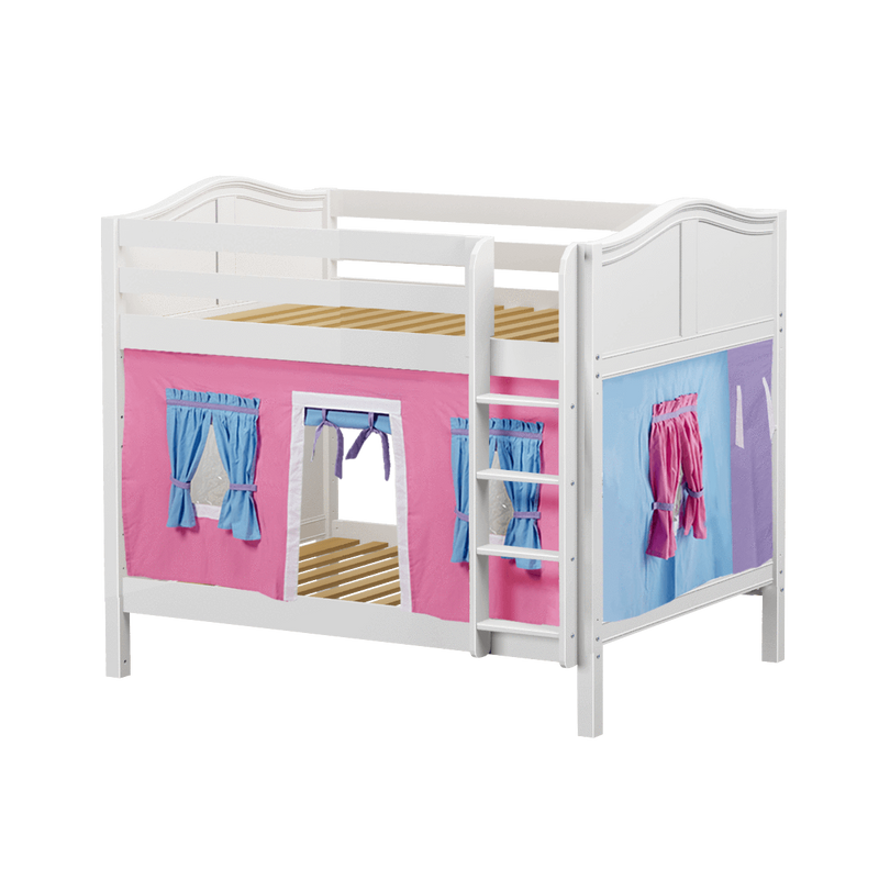 Maxtrix Full Medium Bunk Bed with Straight Ladder + Curtain