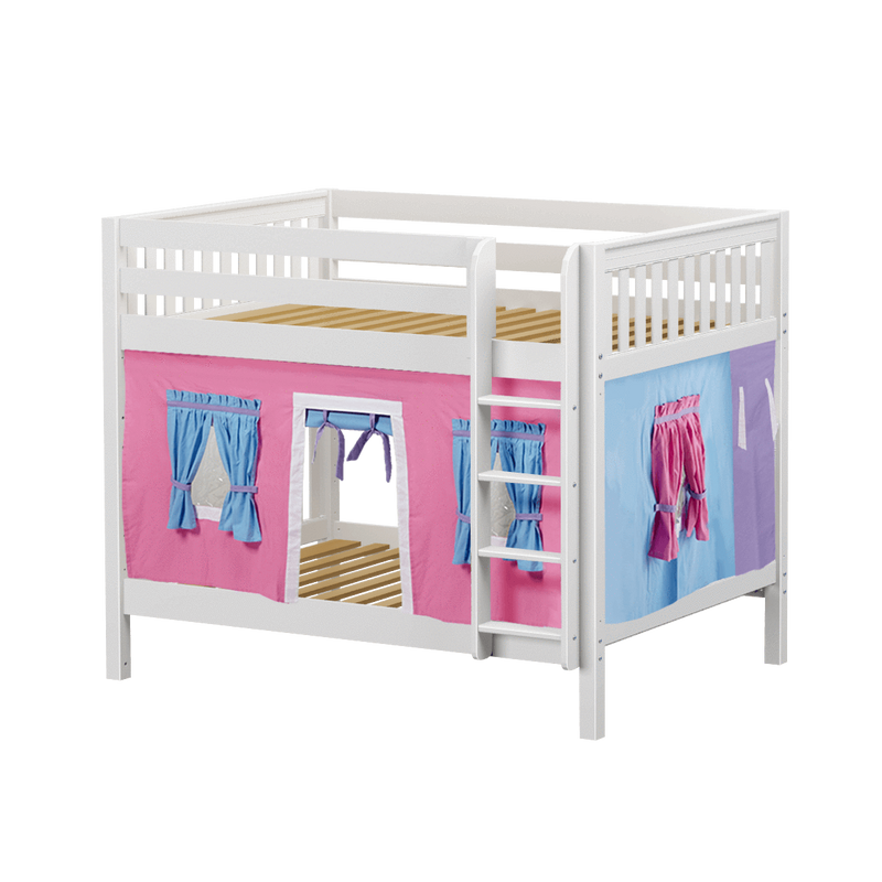 Maxtrix Full Medium Bunk Bed with Straight Ladder + Curtain