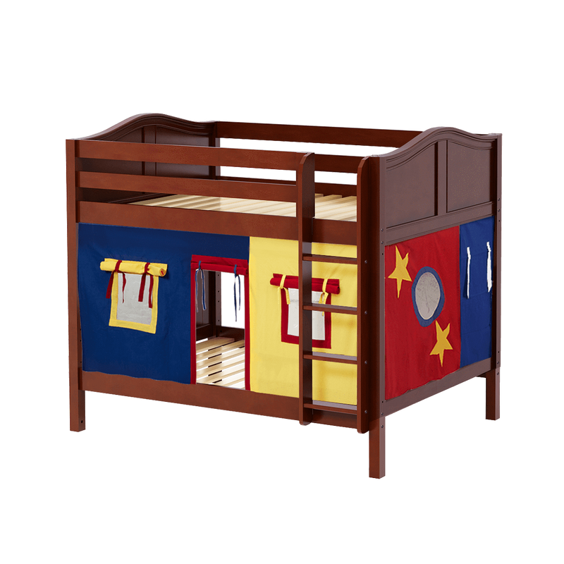 Maxtrix Full Medium Bunk Bed with Straight Ladder + Curtain