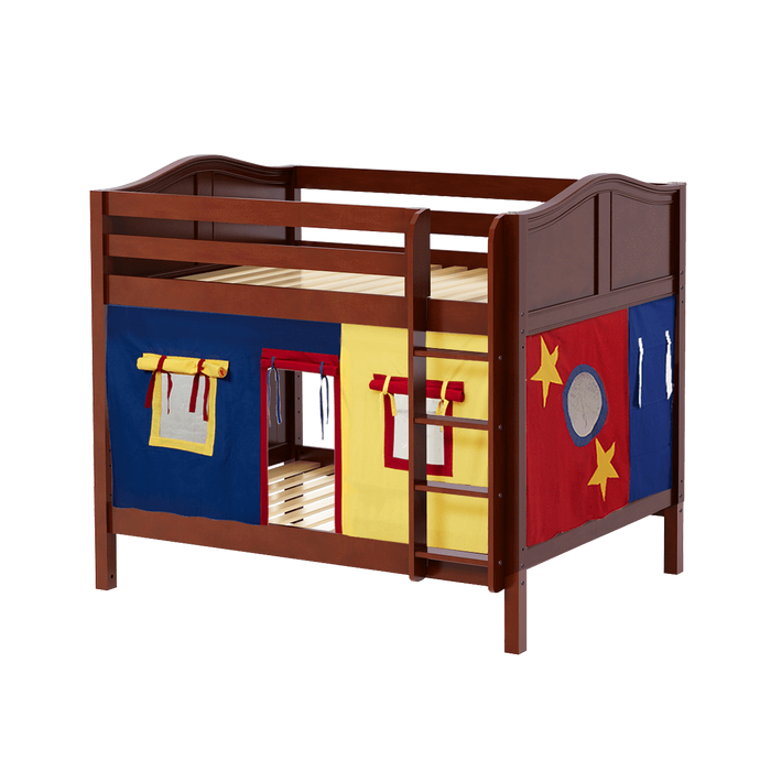Maxtrix Full Medium Bunk Bed with Straight Ladder + Curtain