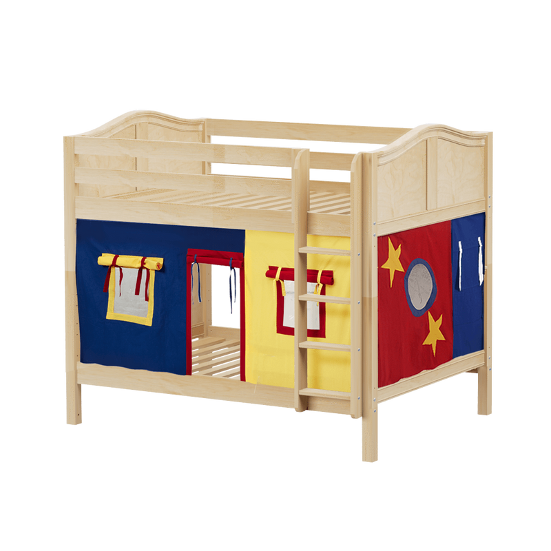 Maxtrix Full Medium Bunk Bed with Straight Ladder + Curtain