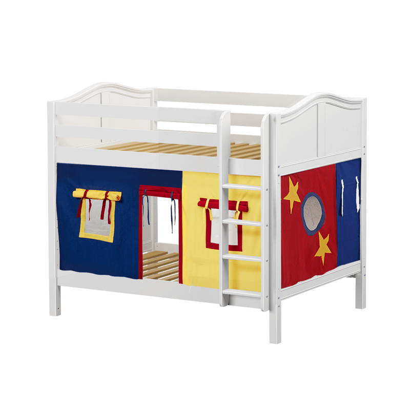 Maxtrix Full Medium Bunk Bed with Straight Ladder + Curtain