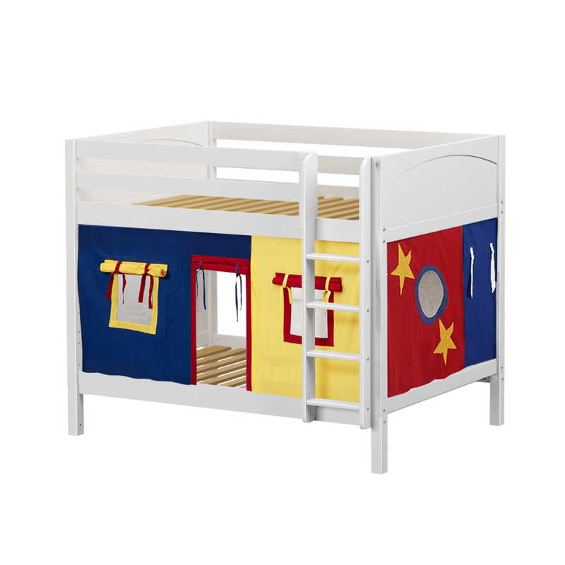 Maxtrix Full Medium Bunk Bed with Straight Ladder + Curtain
