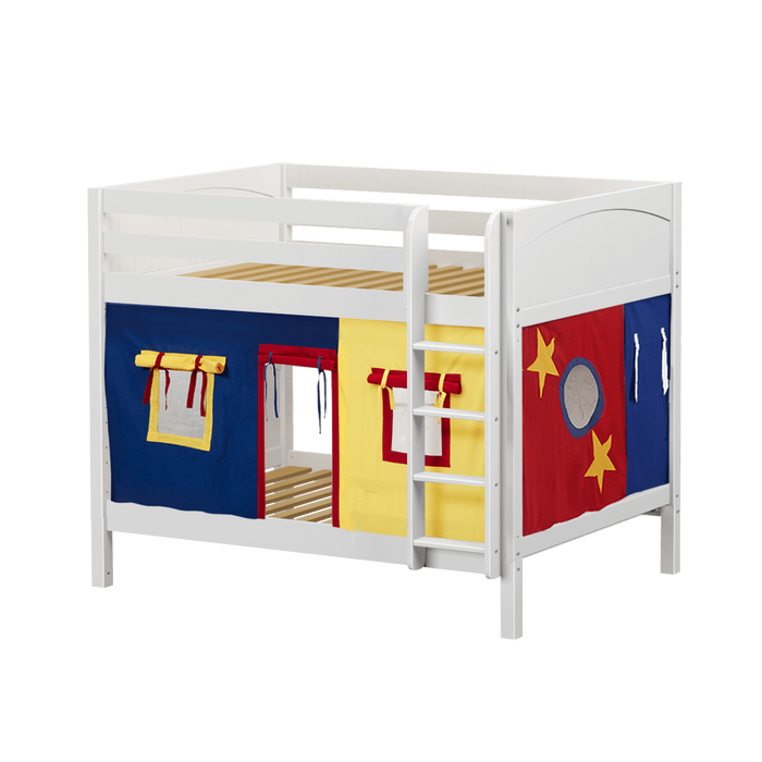 Maxtrix Full Medium Bunk Bed with Straight Ladder + Curtain