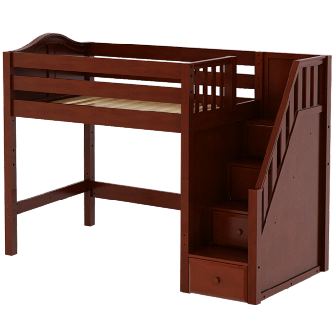Maxtrix Twin Mid Loft Bed with Stairs