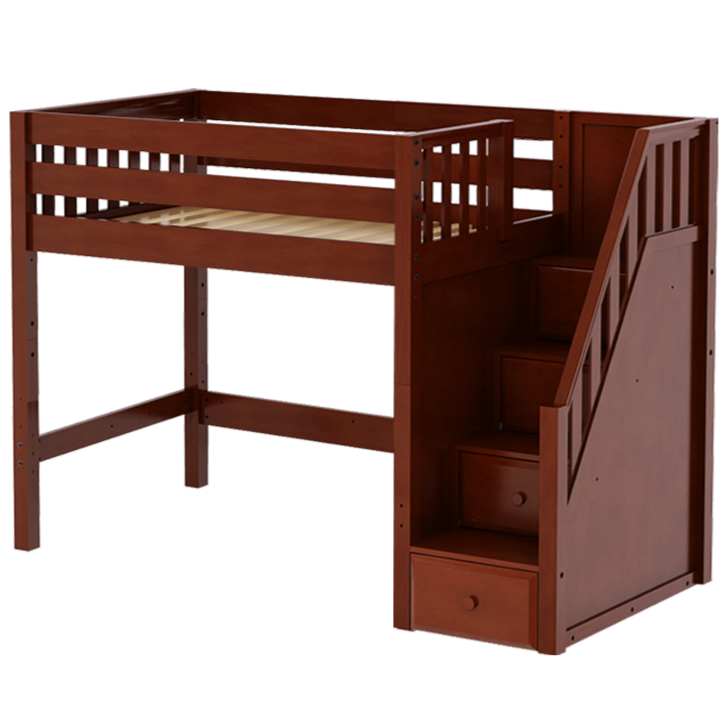 Maxtrix Twin Mid Loft Bed with Stairs