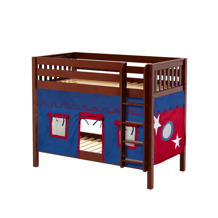 Maxtrix Twin Medium Bunk Bed with Straight Ladder + Curtain