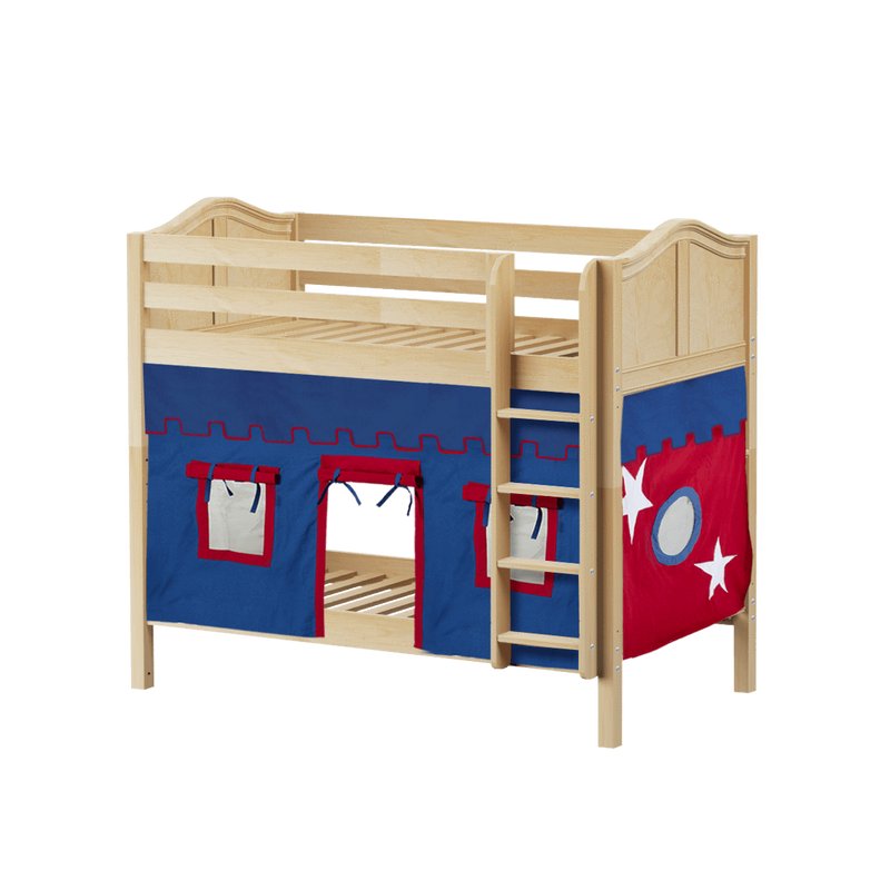 Maxtrix Twin Medium Bunk Bed with Straight Ladder + Curtain
