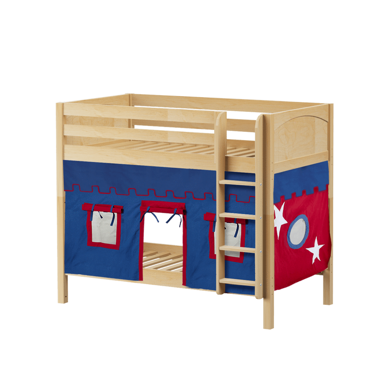 Maxtrix Twin Medium Bunk Bed with Straight Ladder + Curtain