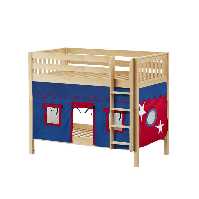 Maxtrix Twin Medium Bunk Bed with Straight Ladder + Curtain