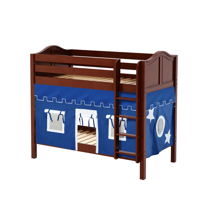 Maxtrix Twin Medium Bunk Bed with Straight Ladder + Curtain