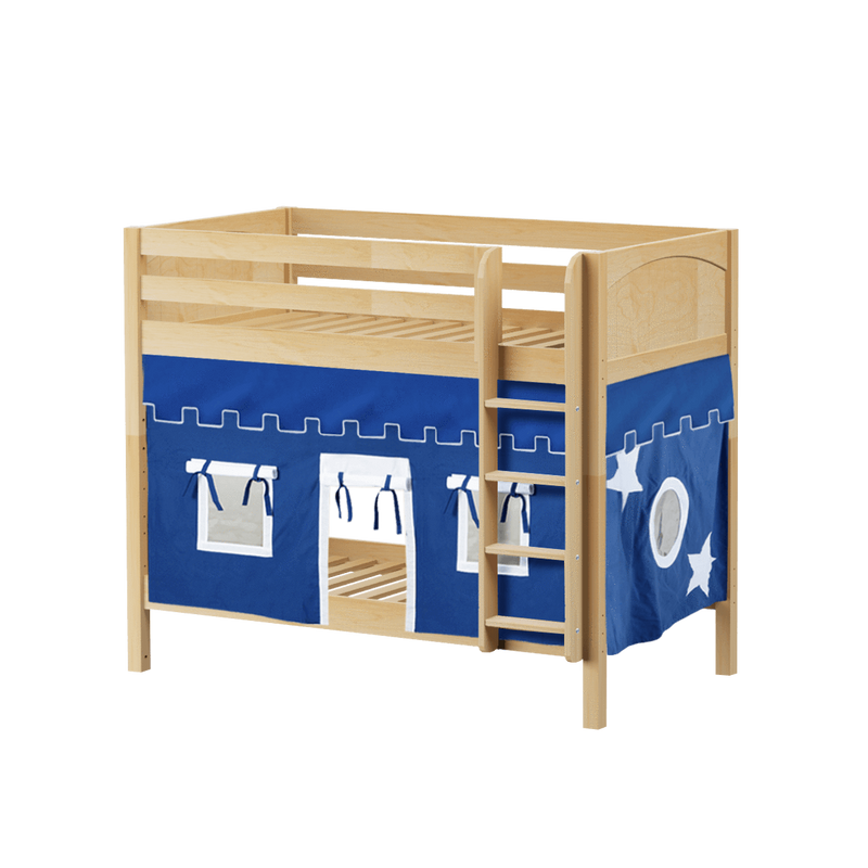 Maxtrix Twin Medium Bunk Bed with Straight Ladder + Curtain