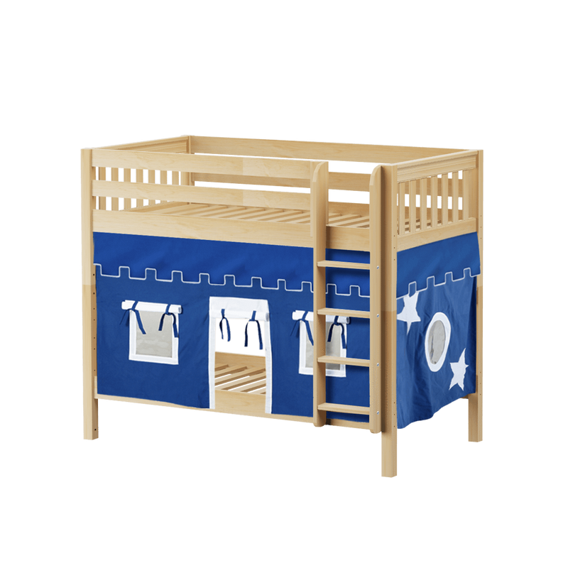 Maxtrix Twin Medium Bunk Bed with Straight Ladder + Curtain