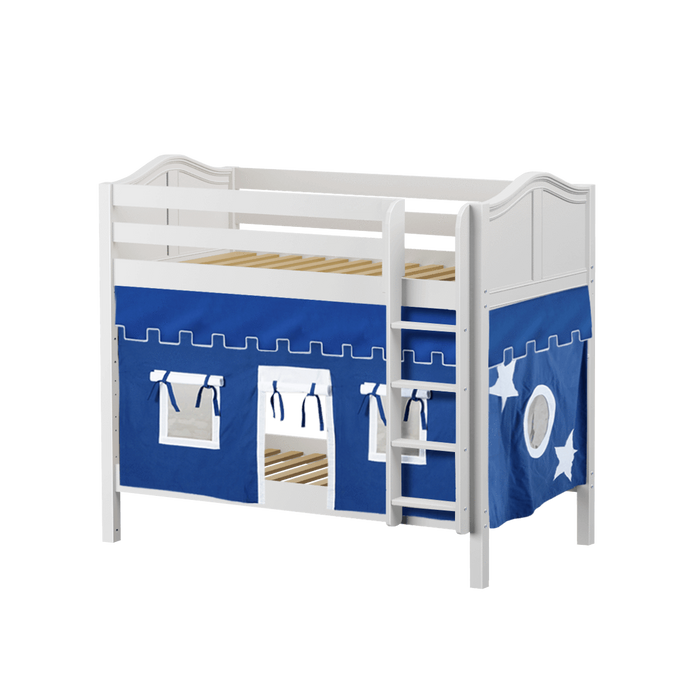 Maxtrix Twin Medium Bunk Bed with Straight Ladder + Curtain
