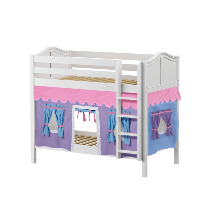Maxtrix Twin Medium Bunk Bed with Straight Ladder + Curtain