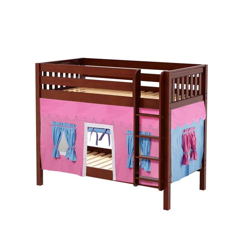 Maxtrix Twin Medium Bunk Bed with Straight Ladder + Curtain