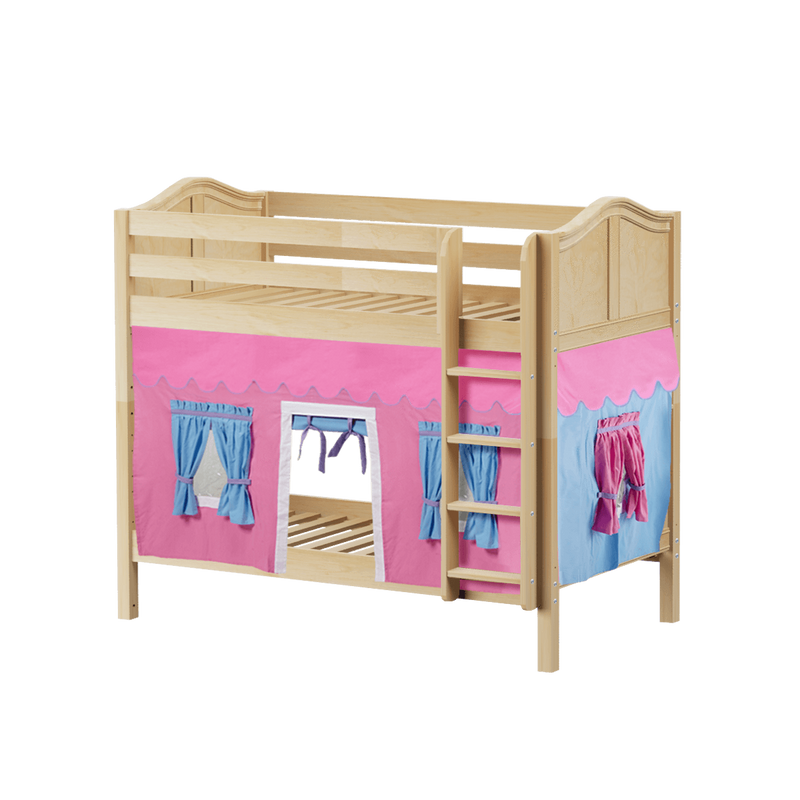 Maxtrix Twin Medium Bunk Bed with Straight Ladder + Curtain