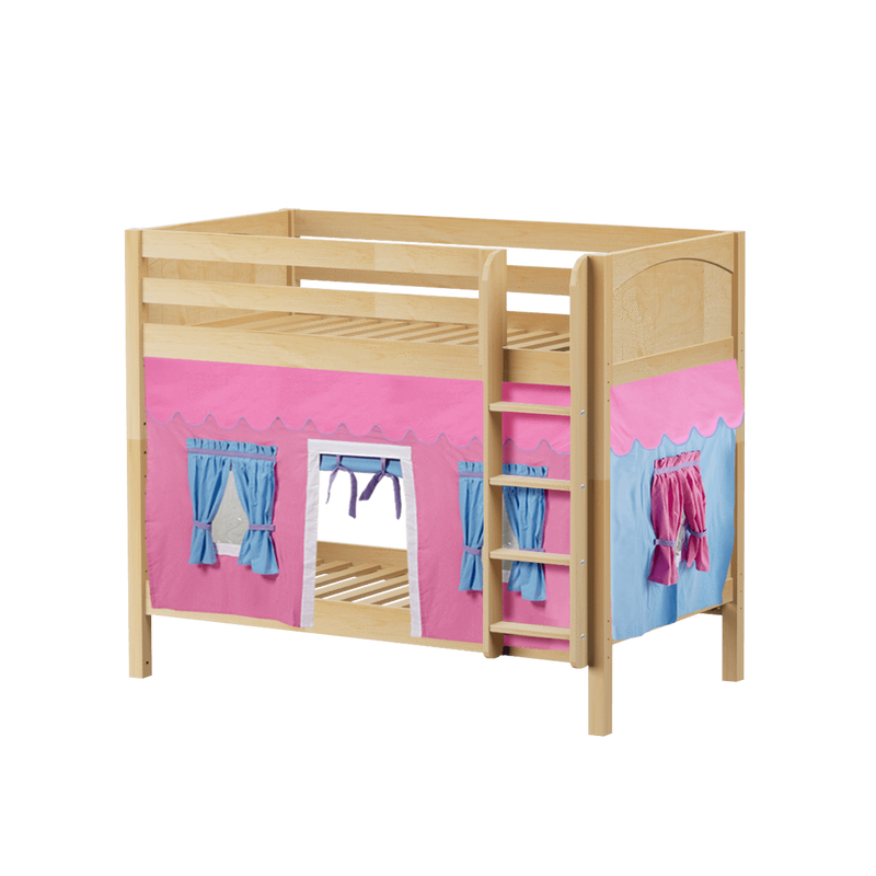 Maxtrix Twin Medium Bunk Bed with Straight Ladder + Curtain