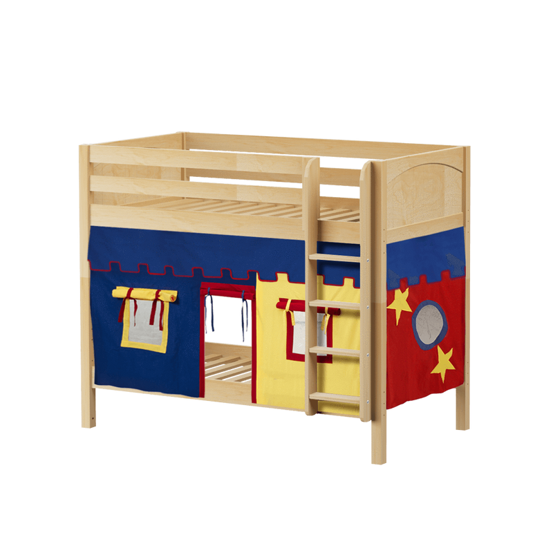 Maxtrix Twin Medium Bunk Bed with Straight Ladder + Curtain