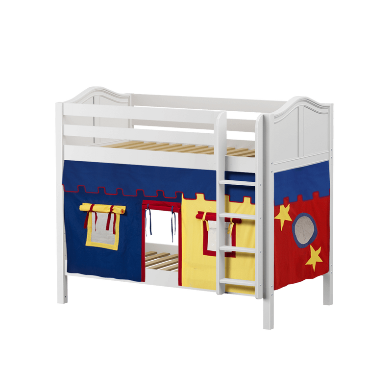 Maxtrix Twin Medium Bunk Bed with Straight Ladder + Curtain