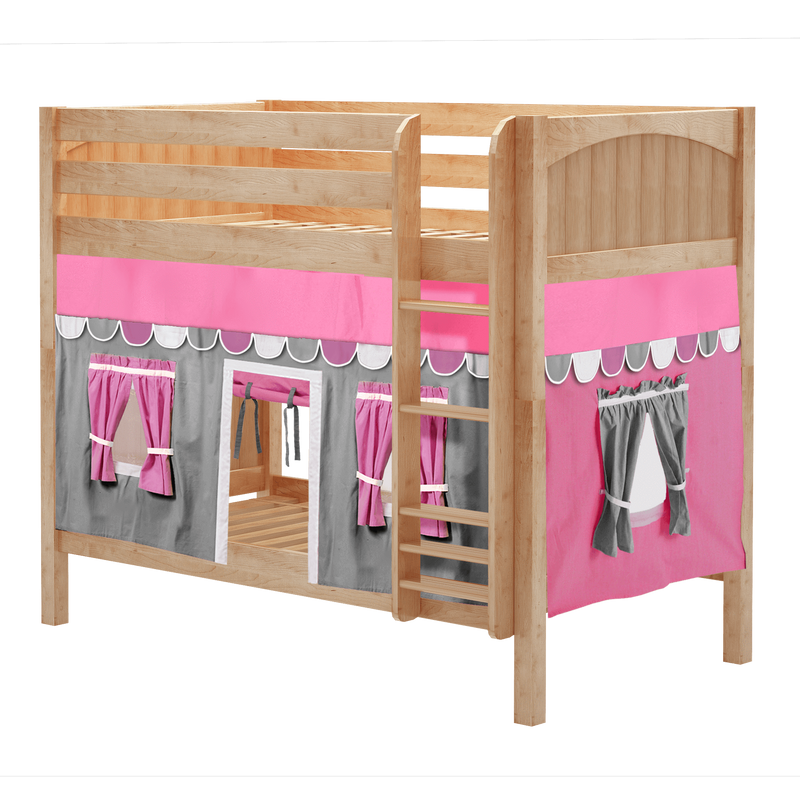 Maxtrix Twin Medium Bunk Bed with Straight Ladder + Curtain