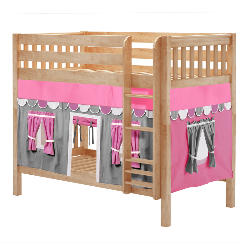 Maxtrix Twin Medium Bunk Bed with Straight Ladder + Curtain