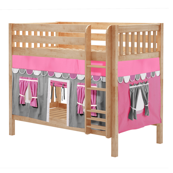 Maxtrix Twin Medium Bunk Bed with Straight Ladder + Curtain