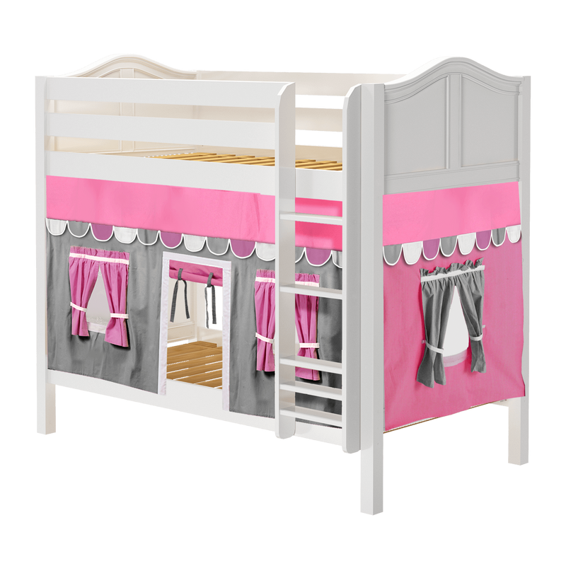 Maxtrix Twin Medium Bunk Bed with Straight Ladder + Curtain