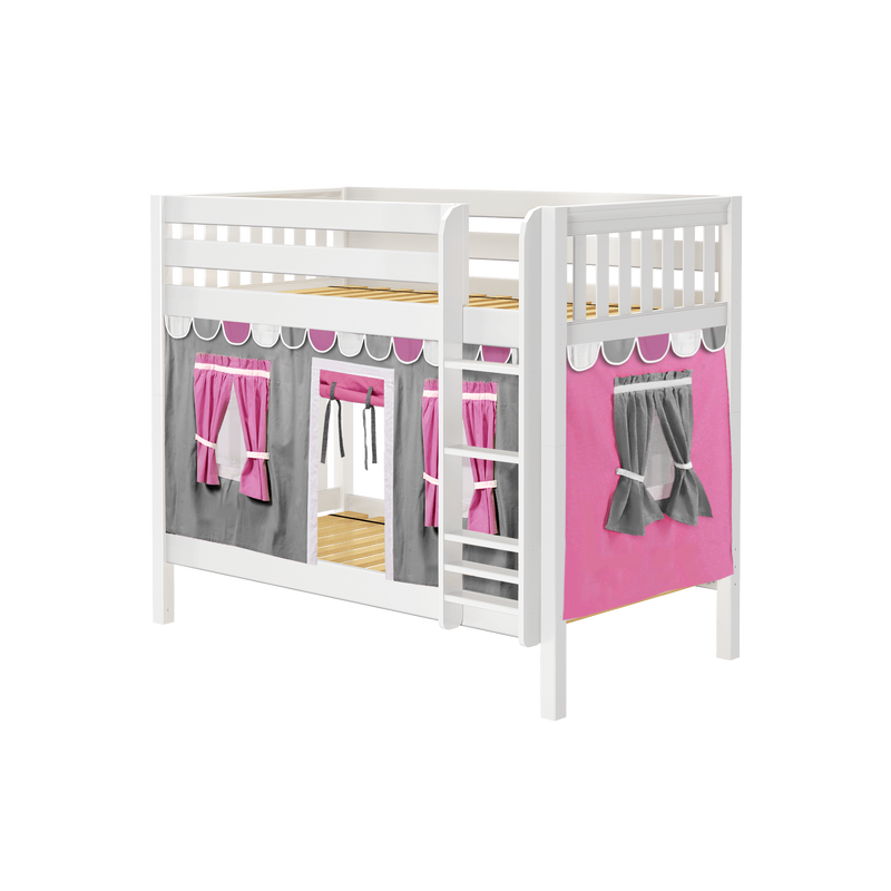 Maxtrix Twin Medium Bunk Bed with Straight Ladder + Curtain