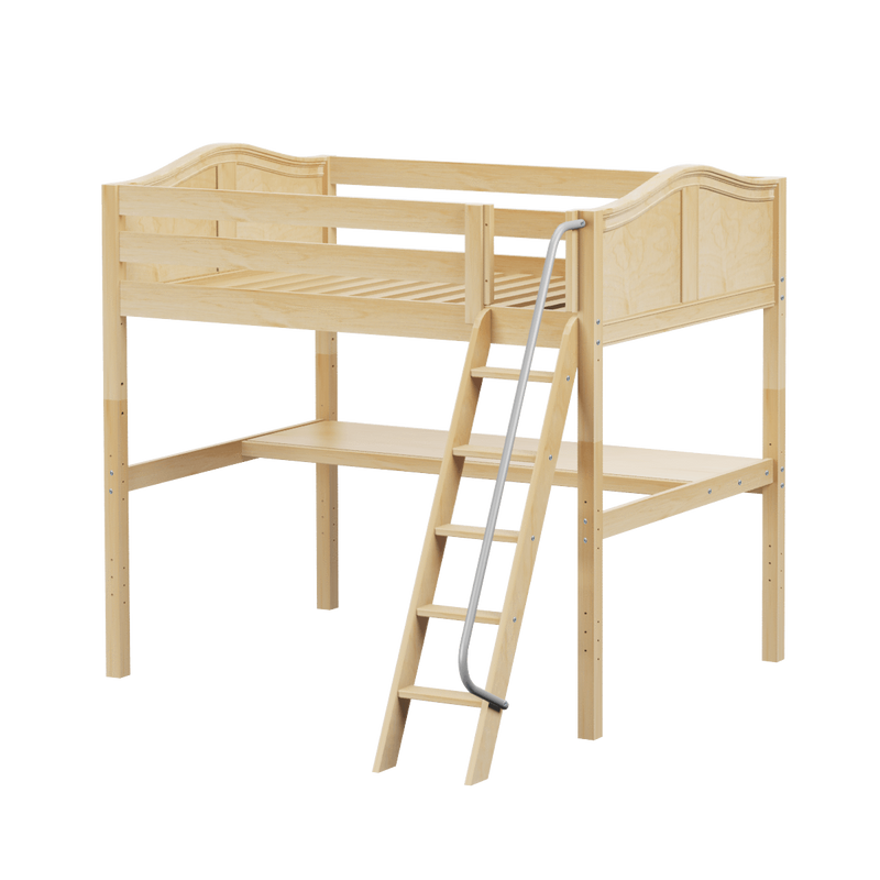 Maxtrix Full High Loft Bed with Angled Ladder + Desk