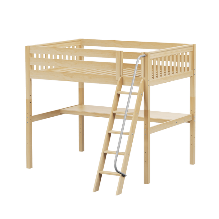 Maxtrix Full High Loft Bed with Angled Ladder + Desk