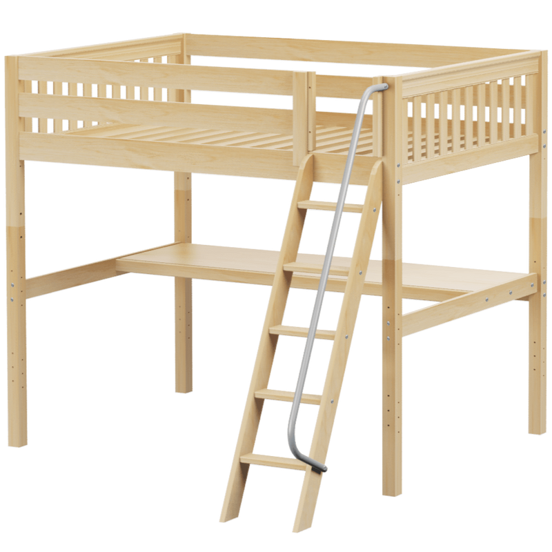 Maxtrix Full XL High Loft Bed with Angled Ladder + Desk