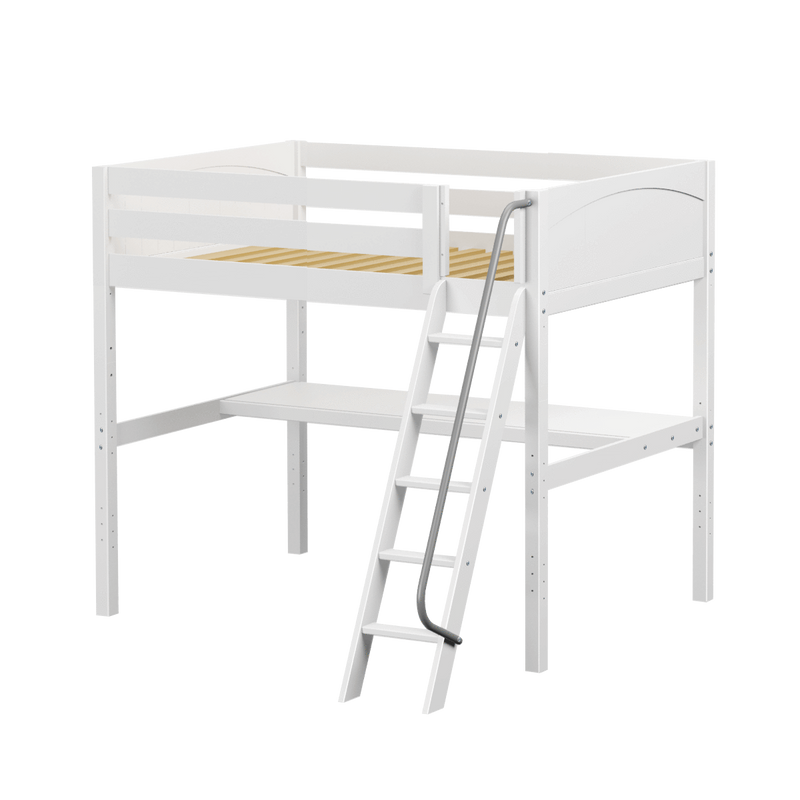 Maxtrix Full High Loft Bed with Angled Ladder + Desk